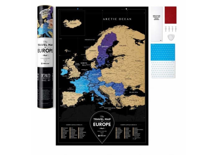 Скретч карта світу "Travel Map Europe" в тубусі/Dream&Do — купити | Канцелярський Сад