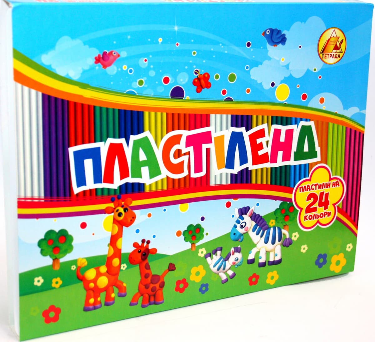 Пластилин "Тетрада" Липландия/Пластиленд 24 цвет. 370гр — купити | Канцелярський Сад