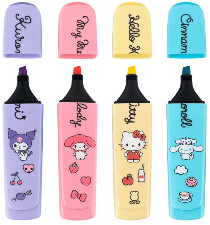 Набір текстмаркерів "KIte" Highlighter Hello Kitty 4шт №HK26-444/KIte — купити | Канцелярський Сад