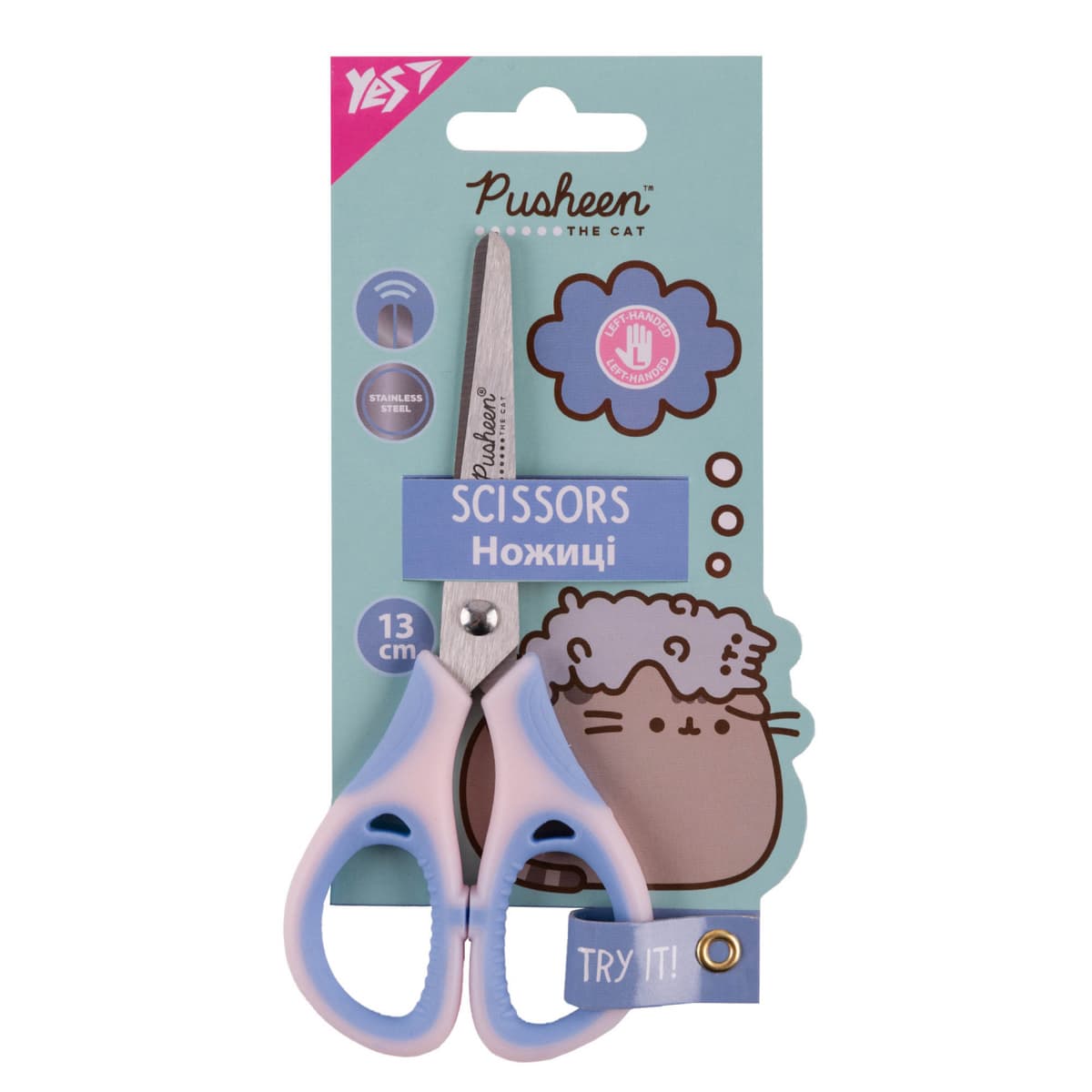 Ножиці дит. "Yes" №480467 Pusheen 13см для шульги — купити | Канцелярський Сад