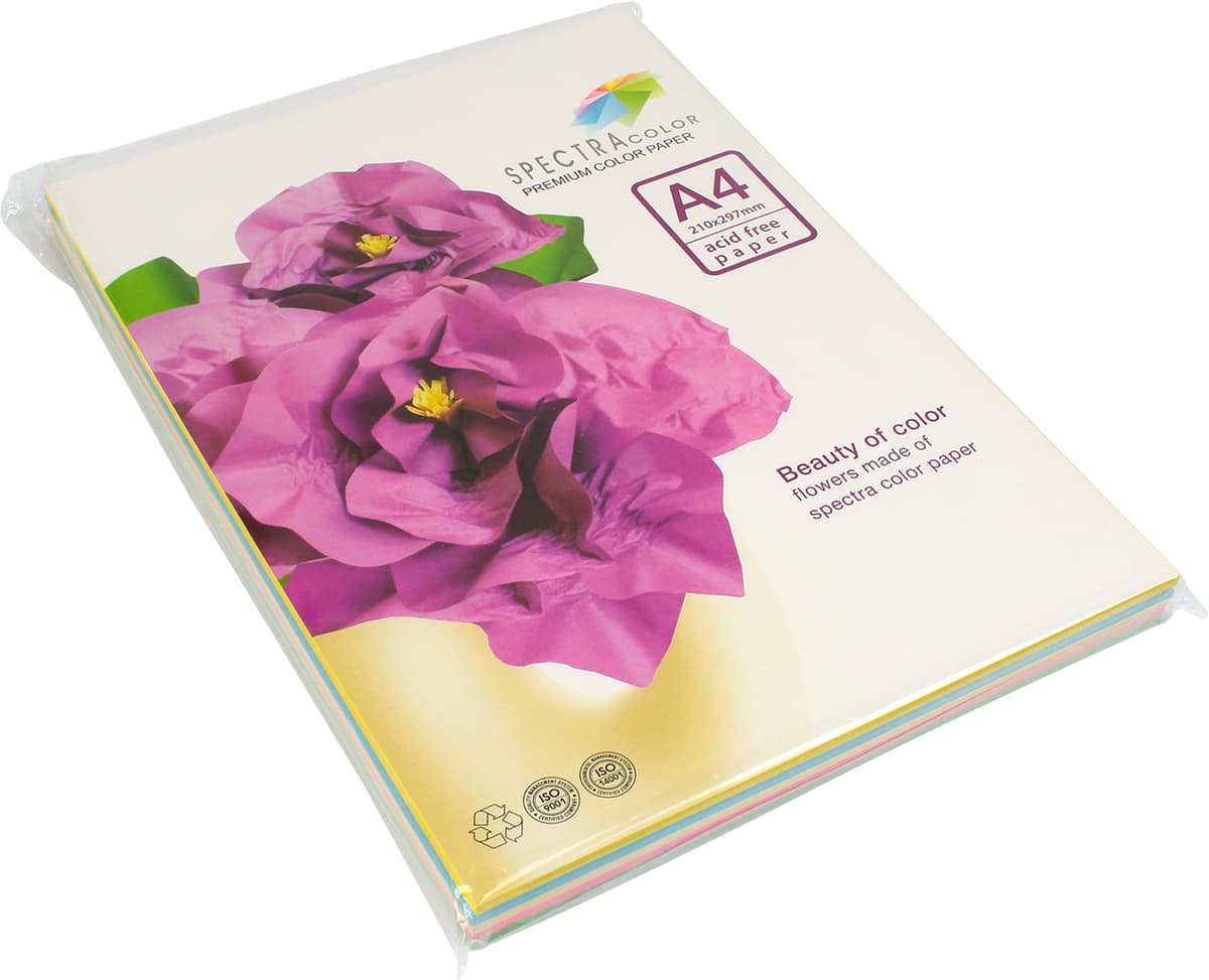 Папір кольор. А4 160г/м паст. 5х20 Spectra Color-Rainbow Pack Ligt IT 82 "M"(100шт) — купити | Канцелярський Сад