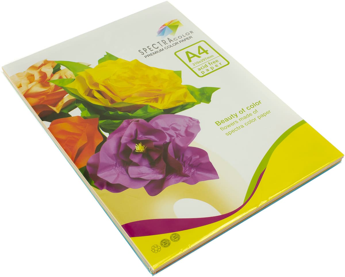 Папір кольор.А4 80г/м супер мікс 10х10 Spectra Color-Rainbow Pack IT 85 "B"(100шт) — купити | Канцелярський Сад