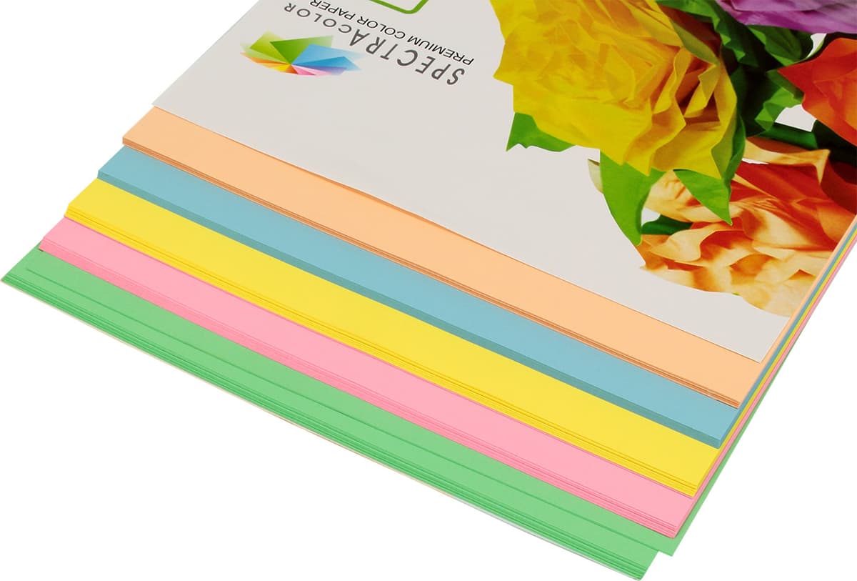 Папір кольор. А4 80г/м паст. 5х20 Spectra Color-Rainbow Pack Light IT 82"Т"(100шт) — фото 3