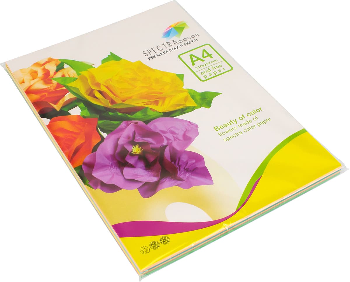 Папір кольор. А4 80г/м паст. 5х20 Spectra Color-Rainbow Pack Light IT 82"Т"(100шт) — купити | Канцелярський Сад