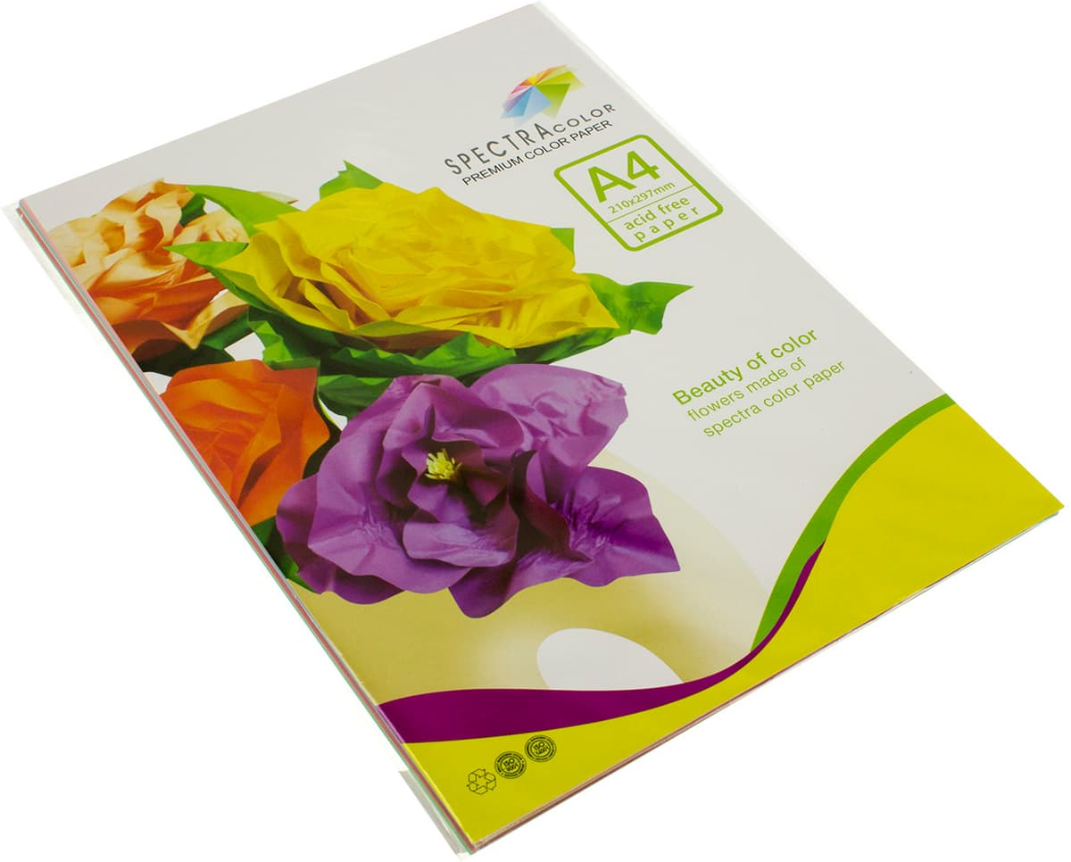 Папір кольор. А4 80г/м паст. 5х10 Spectra Color-Rainbow Pack Light IT 82"Т"(50шт) — купити | Канцелярський Сад