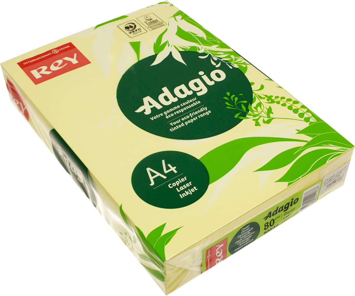 Папір кольор. А4 80г/м паст. Rey Adagio Canary 03 (світло-жовтий) — купити | Канцелярський Сад