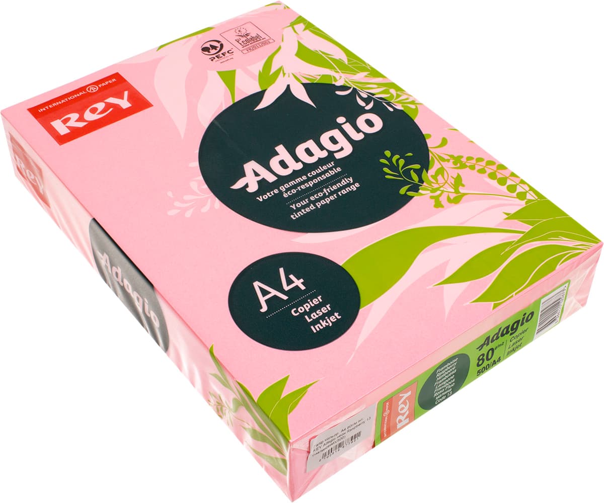 Папір кольор. А4 80г/м інт. REY Adagio неон Raspberry 13 (малиновий) — купити | Канцелярський Сад