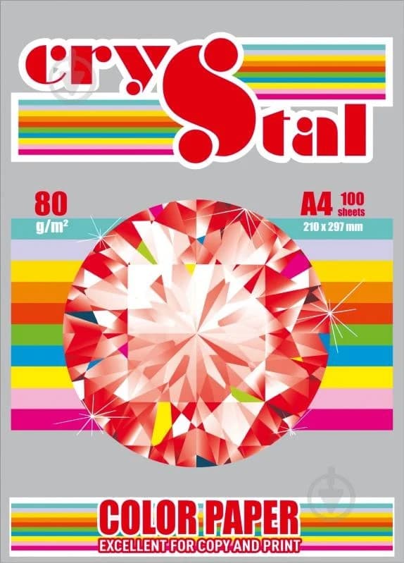 Папір кольор. А4 80г/м інт. Crystal Color Paper Platinum 272 (сірий) — купити | Канцелярський Сад