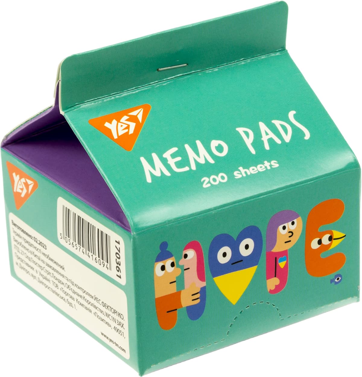 Блок/зам. нкл 70х75мм 200арк. "Yes Tetra Pak" Stand with Ukraine №170361 — купити | Канцелярський Сад