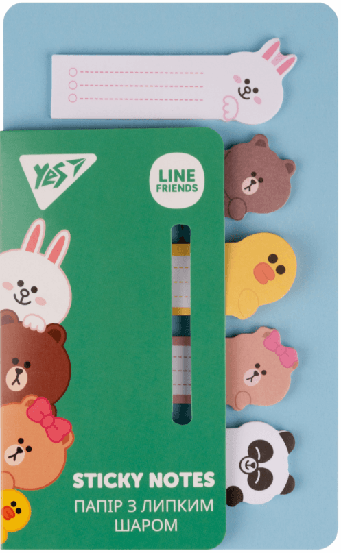 Блок/зам. липк. краєм 100арк. "Yes" Line Friends №170327 — купити | Канцелярський Сад