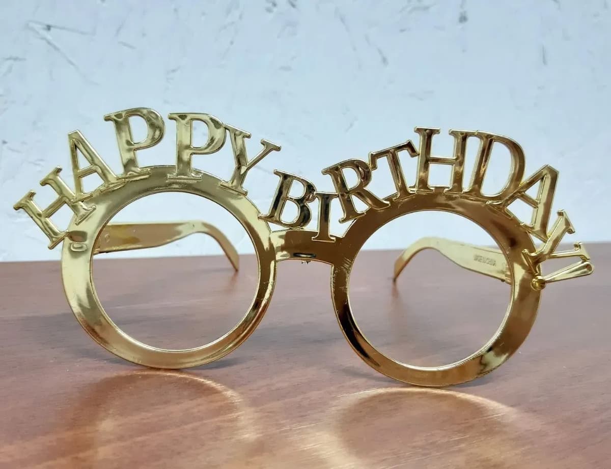 Окуляри "Happy birthday" золото №15813/15815 — купити | Канцелярський Сад