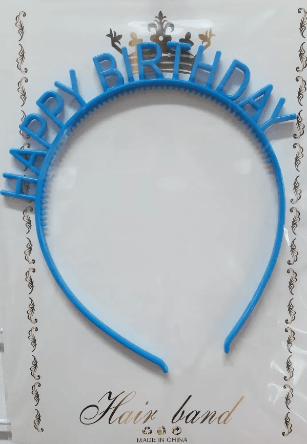 Обруч для волосся "Happy birthday" блакитна пастель №15825 — купити | Канцелярський Сад