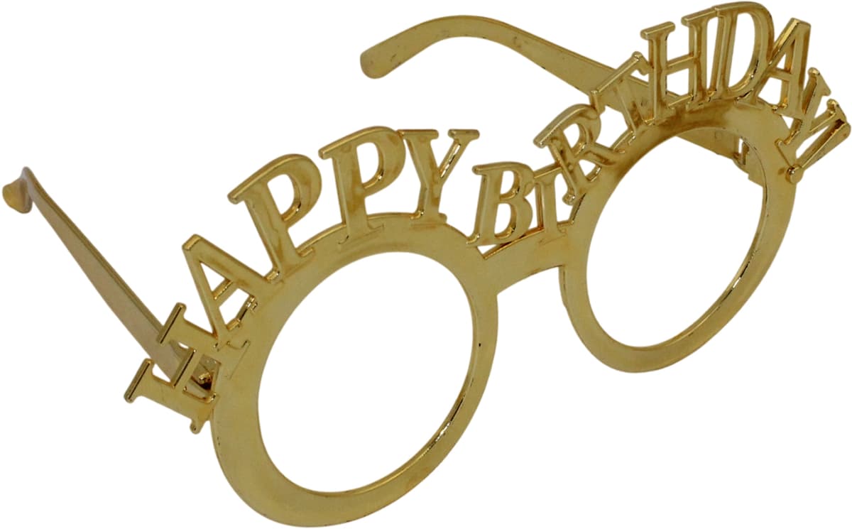 Обруч для волосся та окуляри "Happy birthday" золото №16487 — фото 5