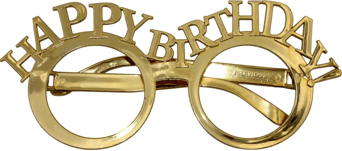 Обруч для волосся та окуляри "Happy birthday" золото №16487 — фото 8