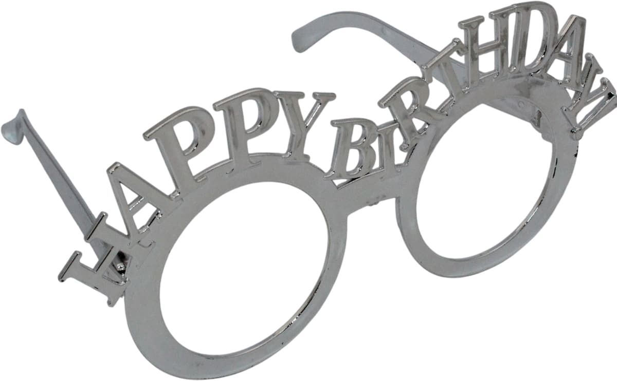 Обруч для волосся та окуляри "Happy birthday" срібло №15110 — фото 5