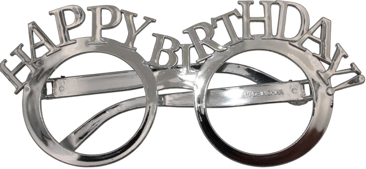 Обруч для волосся та окуляри "Happy birthday" срібло №15110 — фото 8