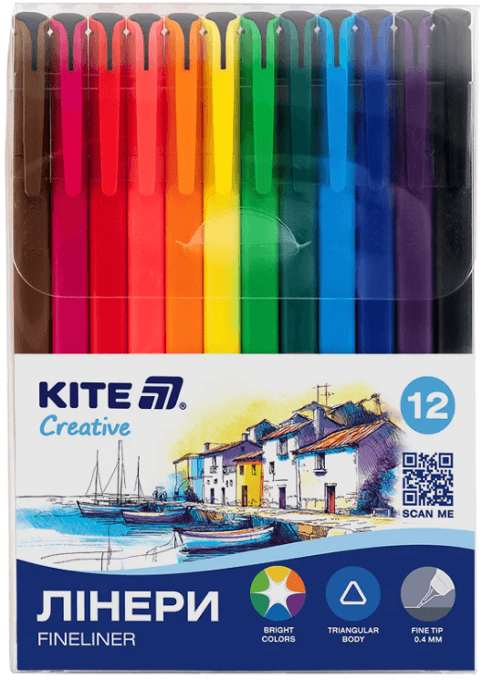 Набір лінерів "Kite Creative" №K-1164 12шт 0,4мм — купити | Канцелярський Сад