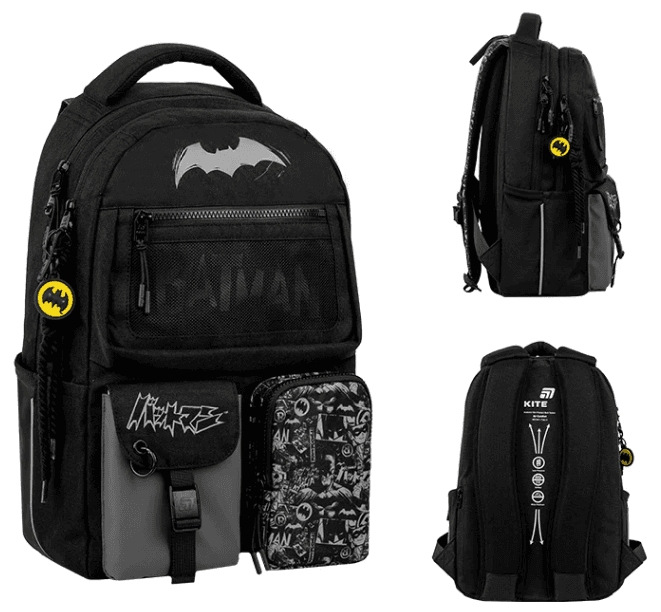 Рюкзак "Kite" Education teens 2587M DC Batman 2від.,6карм. №DC26-2587M — купити | Канцелярський Сад