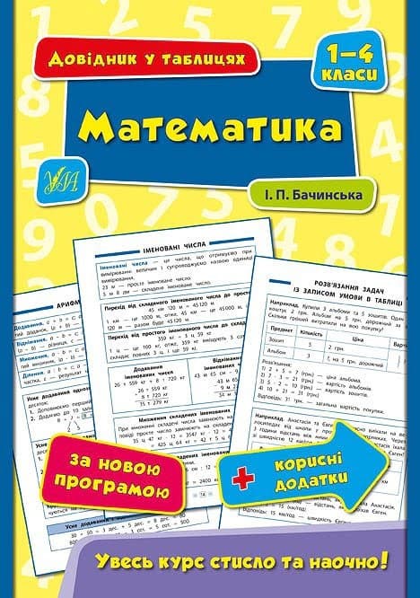 Книжка А5 "Довідник у таблицях. Математика. 1-4 класи /УЛА — купити | Канцелярський Сад
