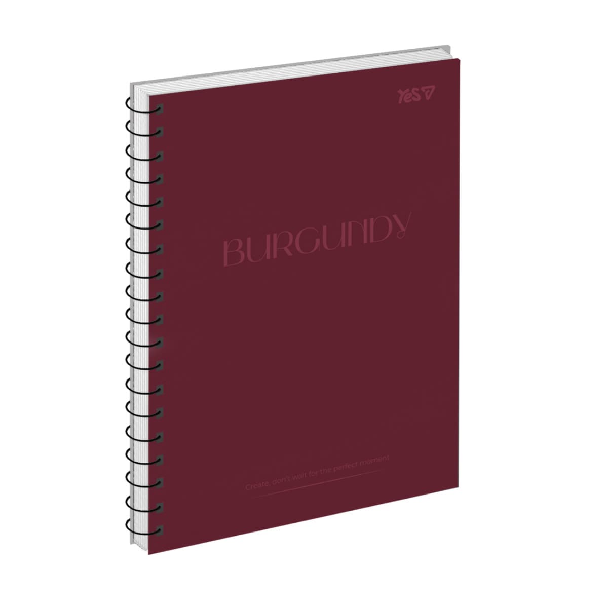 Блокнот пруж. А5 80арк. кліт. карт. обкл. ВД-лак Burgundy №152434/Yes — купити | Канцелярський Сад