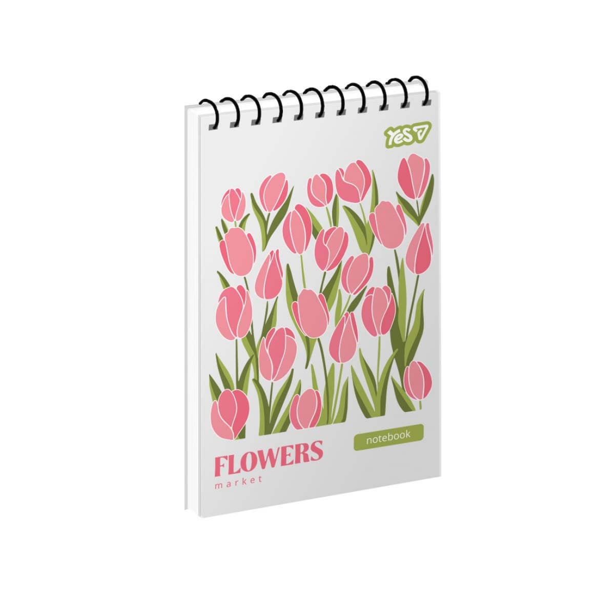 Блокнот пруж. А6 80арк. кліт. карт. обкл. ВД-лак Flowers.Soft Petals №152493/Yes — купити | Канцелярський Сад