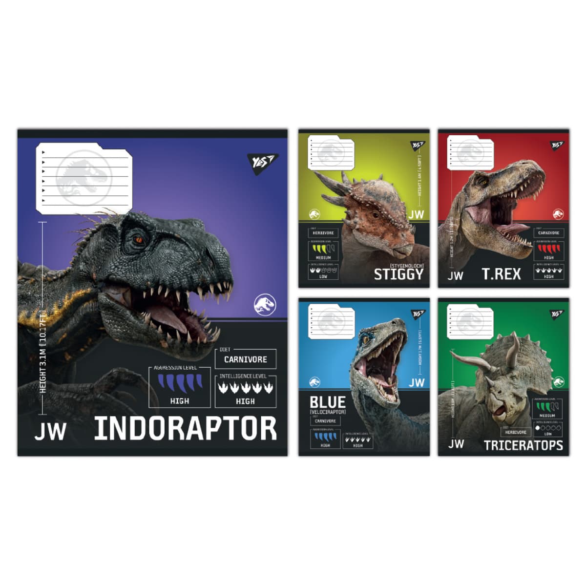 Зошит 96арк. кліт. YES JURASSIC WORLD Strength and Power №767676 — купити | Канцелярський Сад