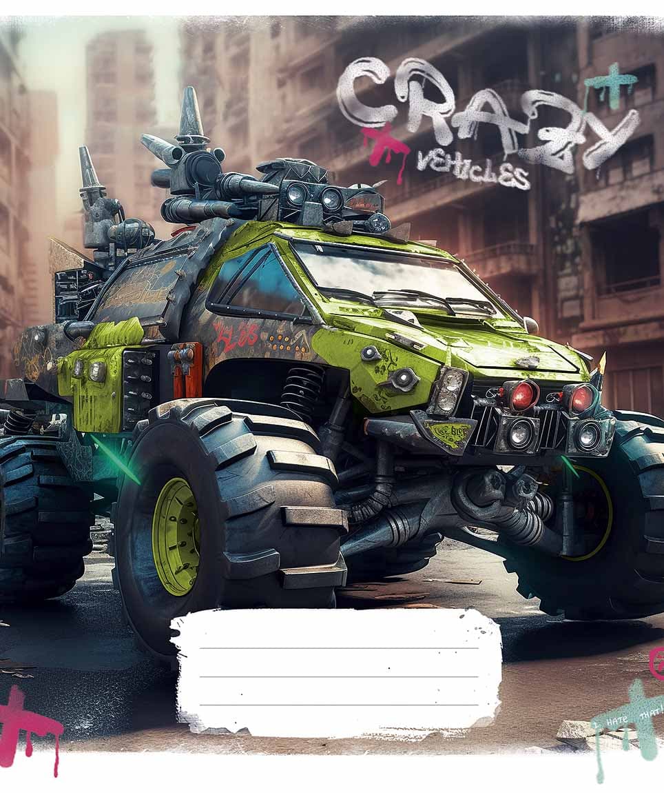 Зошит 48арк. кліт. Школярик "Monster trucks" ВД-лак №048-3283K — купити | Канцелярський Сад