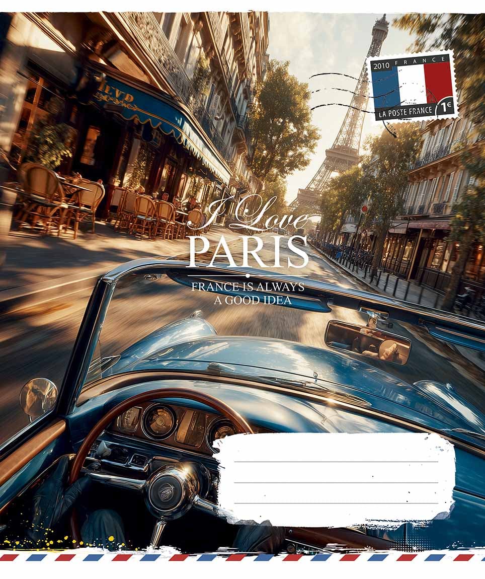 Зошит 48арк. кліт. Школярик "I love Paris" ВД-лак №048-3615K — купити | Канцелярський Сад