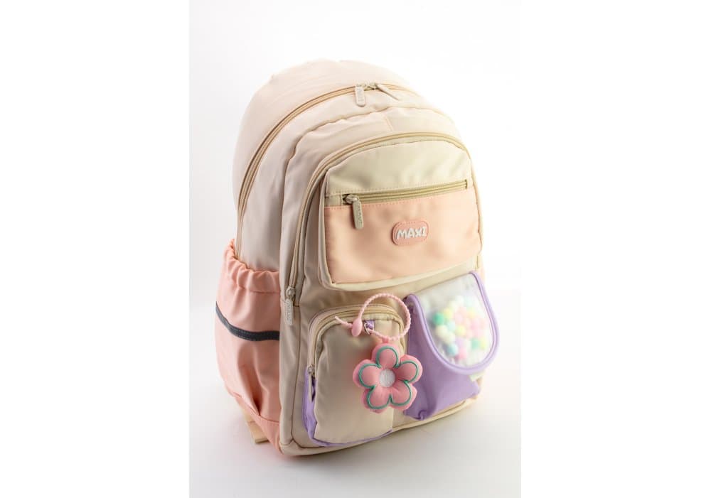 Рюкзак "Maxi" 2від.,5карм. 18" №90187-milk white — купити | Канцелярський Сад