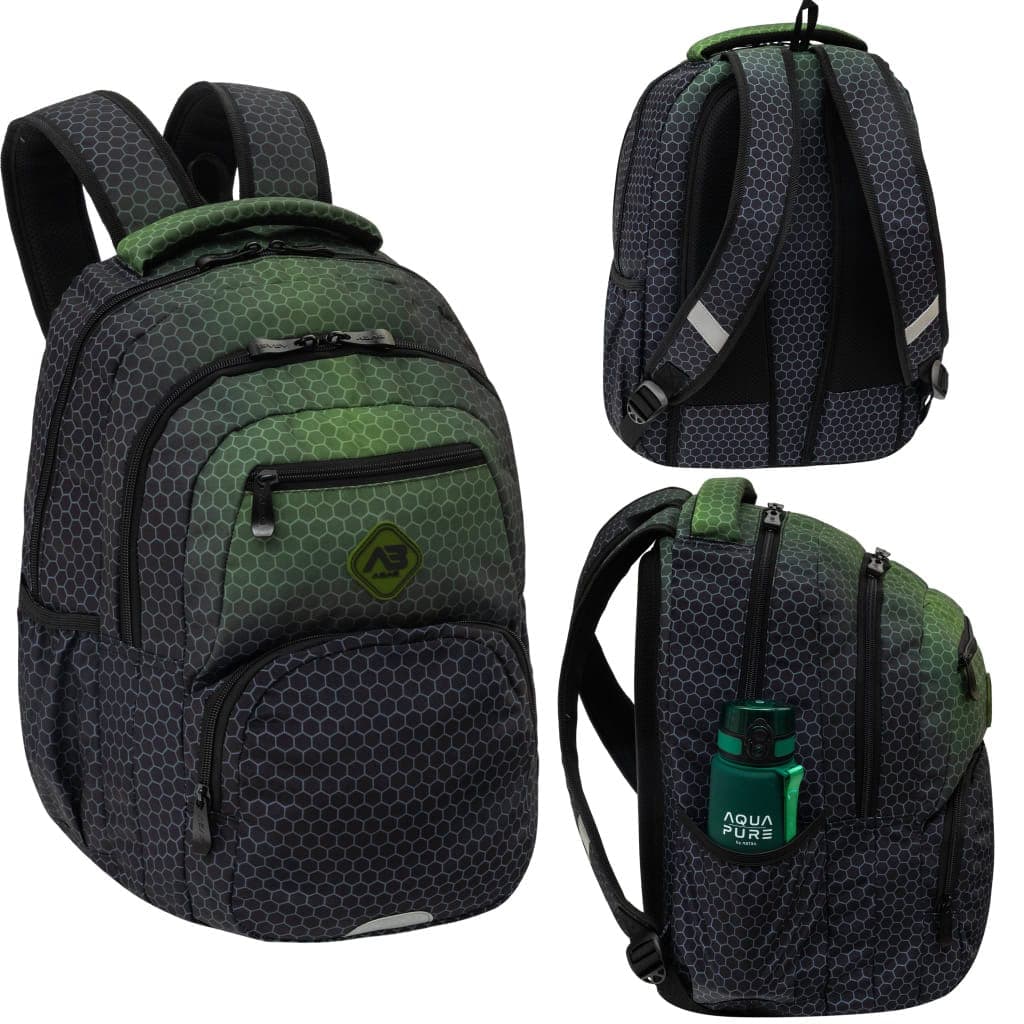 Рюкзак "Abag hexagon" Green ombre,3від. 3карм. №AB200/502026037 — купити | Канцелярський Сад