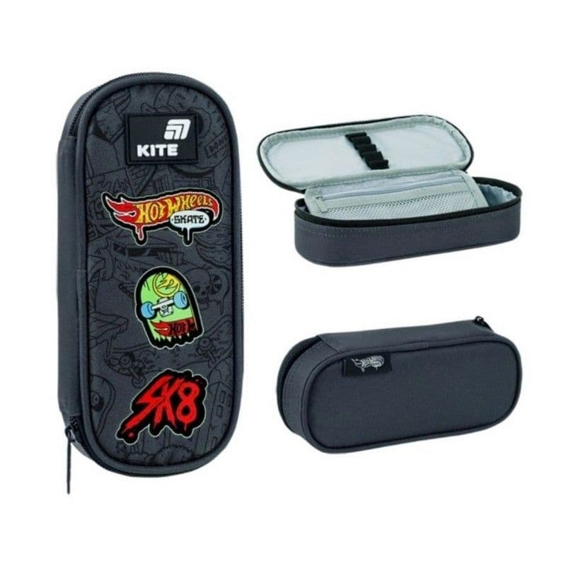 Пенал "Kite" Hot Wheels 1від.,м'який №HW26-599 — купити | Канцелярський Сад