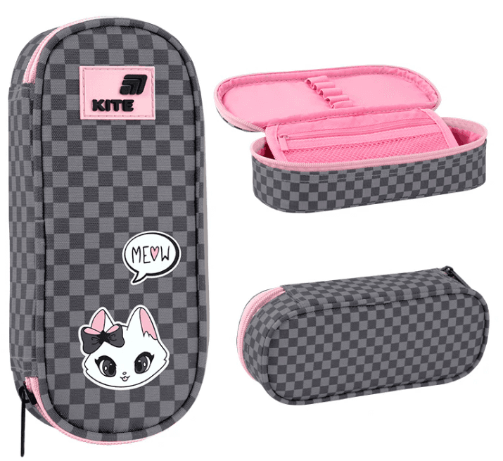 Пенал "Kite" Meow 1від.,м'який №K26-599-13 — купити | Канцелярський Сад
