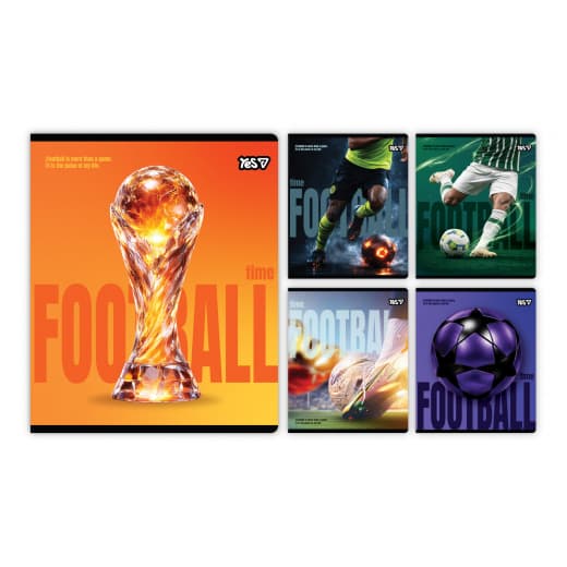 Зошит А5 YES 24арк. кліт. ірідіум+soft touch Football №768583 — купити | Канцелярський Сад