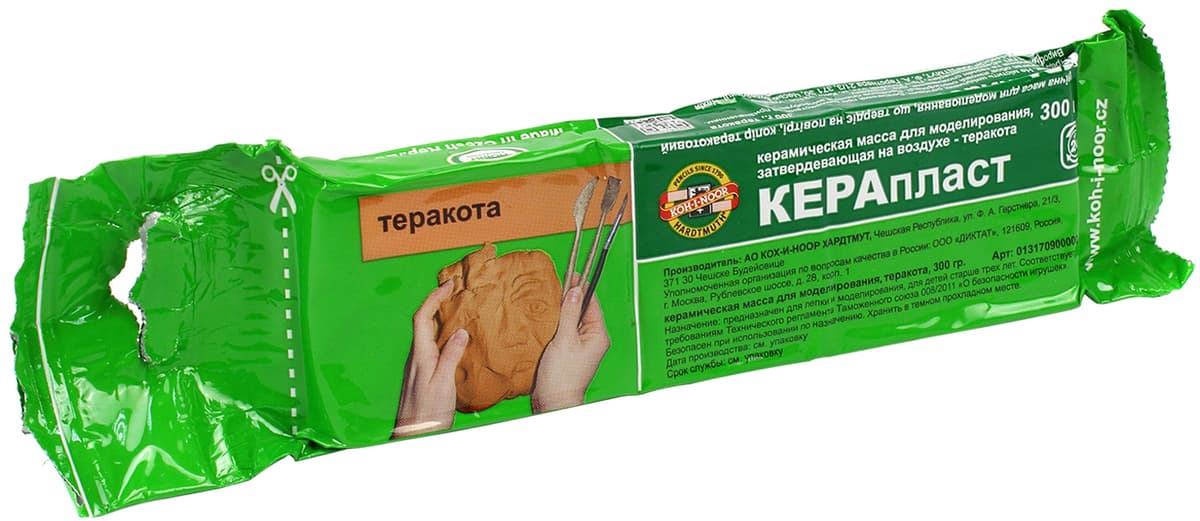Пластилін "Koh-i-noor" Keraplast 300гр теракотовий №131709 — купити | Канцелярський Сад