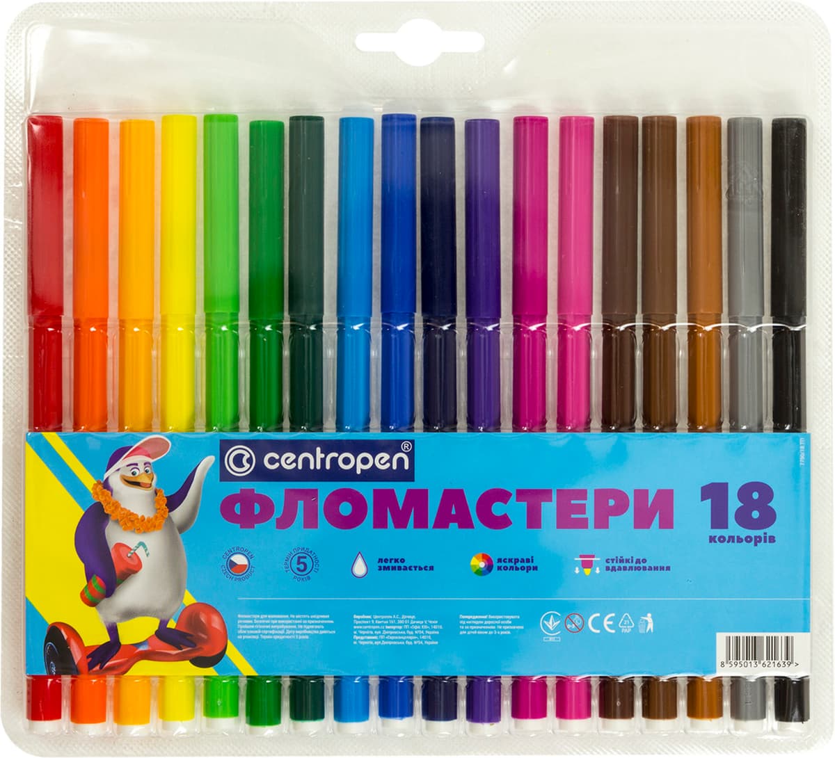 Фломастеры "Centropen" 18цвет. №7790/18ТП — купити | Канцелярський Сад