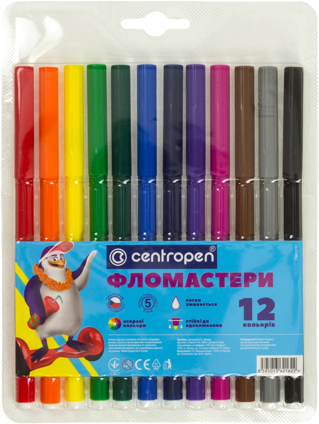 Фломастеры "Centropen" 12цвет. №7790/12ТП — купити | Канцелярський Сад