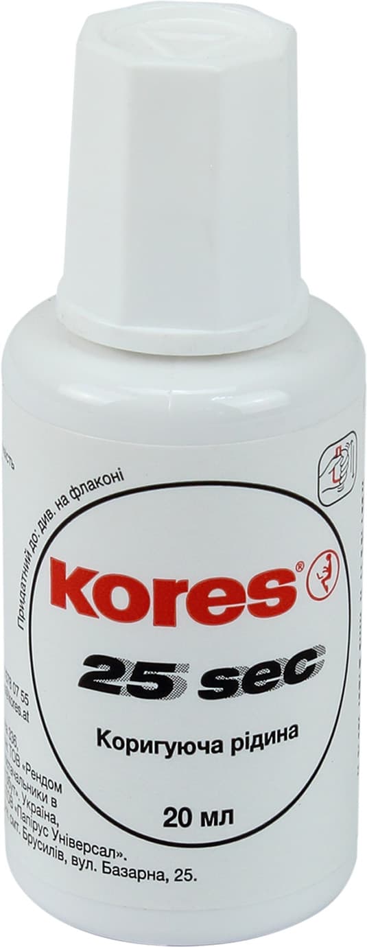 Коректор з пенз. "Kores" 20мл "25 секунд" №К66817 — купити | Канцелярський Сад