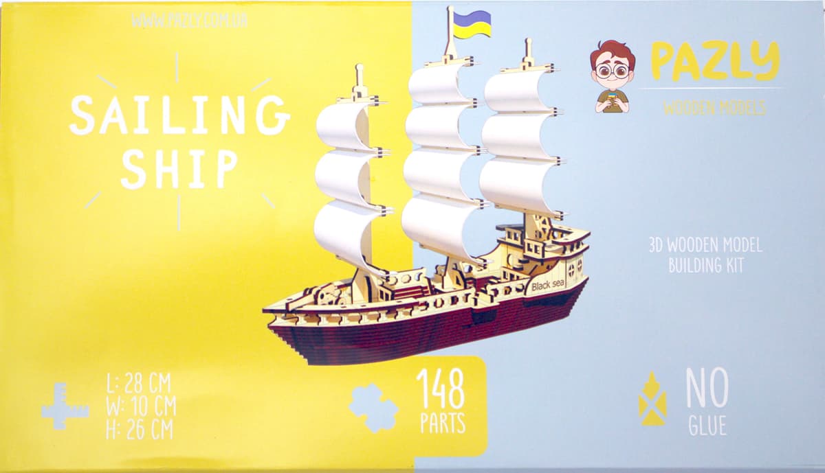 Іграшка дерев'яна Конструктор "Вітрильний Корабель" 148ел №OPZ-0008 Handy Games — купити | Канцелярський Сад