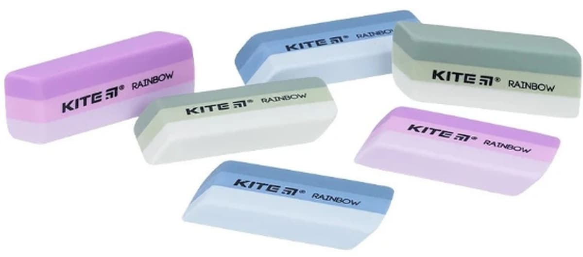 Гумка "Kite" Rainbow асорті №K25-103 — купити | Канцелярський Сад
