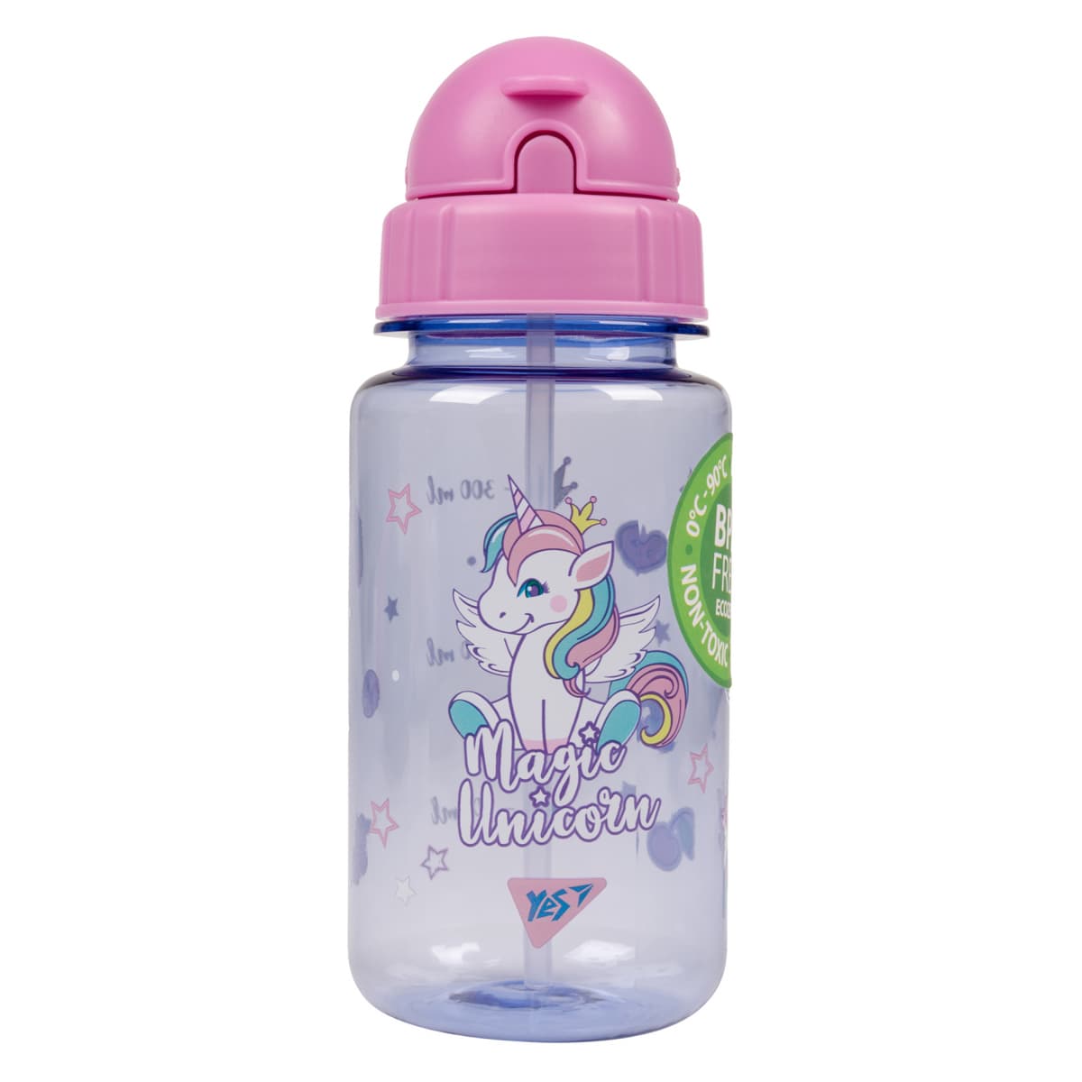 Пляшка для води пласт. "Yes" 380мл Glamour Unicorn №708177 — купити | Канцелярський Сад