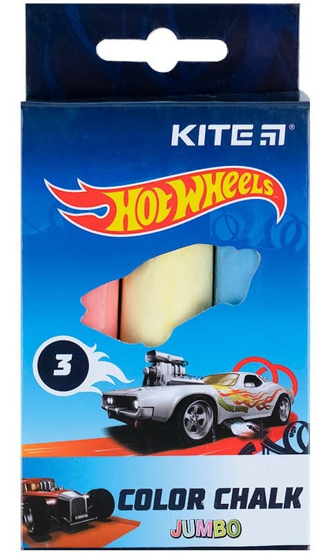 Крейда кольор. "Kite" №HW21-077 3кольор. Jumbo Hot Wheels — купити | Канцелярський Сад