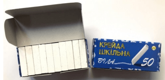 Крейда біла "Тетрада" №ТЕ12538 50шт шкільна — фото товару | Канцелярський Сад