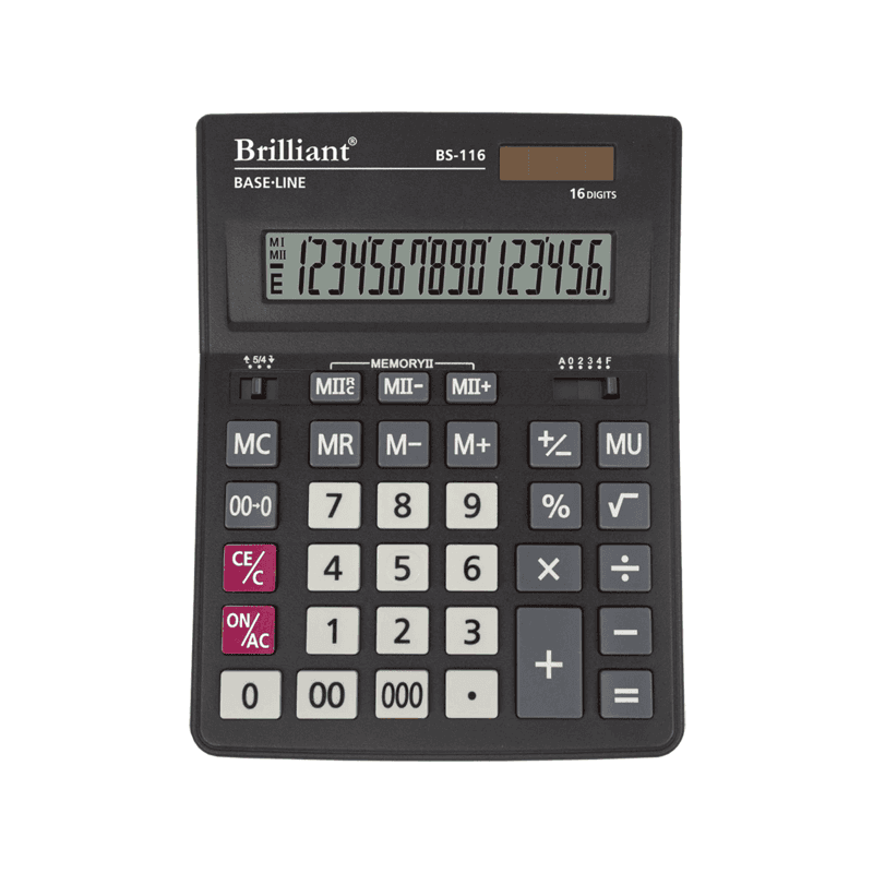 Калькулятор "Brilliant" №BS-116 (16-розряд.) — купити | Канцелярський Сад