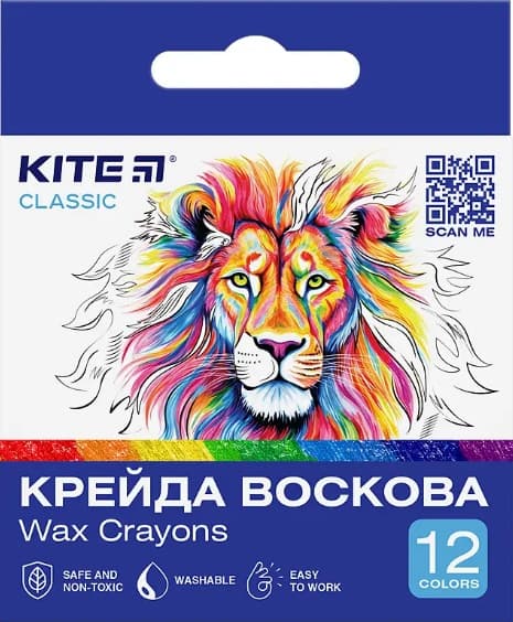 Крейда воск. "Kite" №K-070 12кольор. Classic — купити | Канцелярський Сад