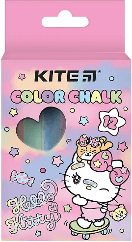Крейда кольор. "Kite" №HK24-075 12шт Hello Kitty — купити | Канцелярський Сад