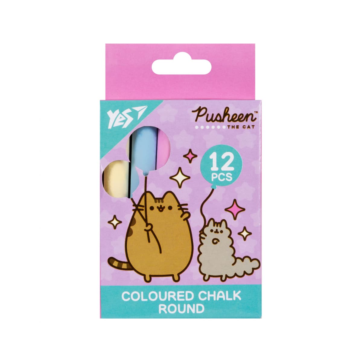 Крейда кольор. "Yes" №400515 12шт круг. Pusheen — купити | Канцелярський Сад
