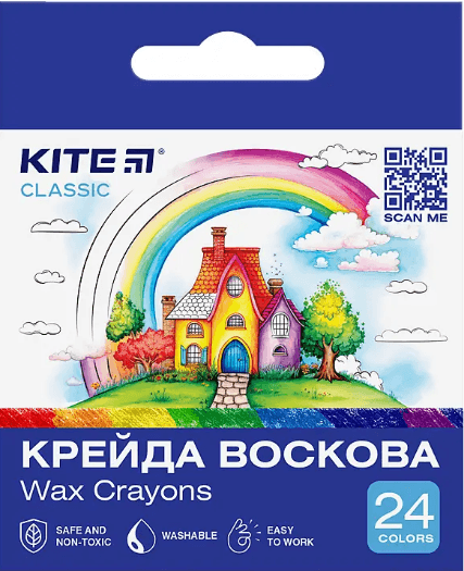 Крейда воск. "Kite" №K-1070 24кольор. Classic — купити | Канцелярський Сад