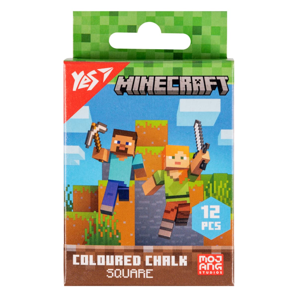 Крейда кольор. "Yes" №400483 12шт квадр. Minecraft — купити | Канцелярський Сад