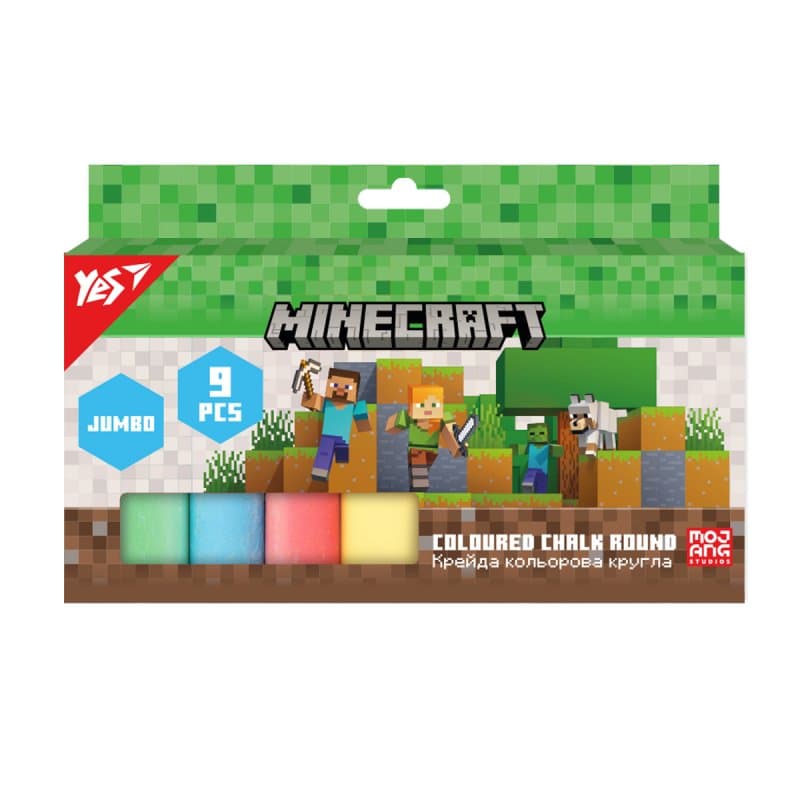 Крейда кольор. "Yes" №400561 9шт Jumbo Minecraft — купити | Канцелярський Сад