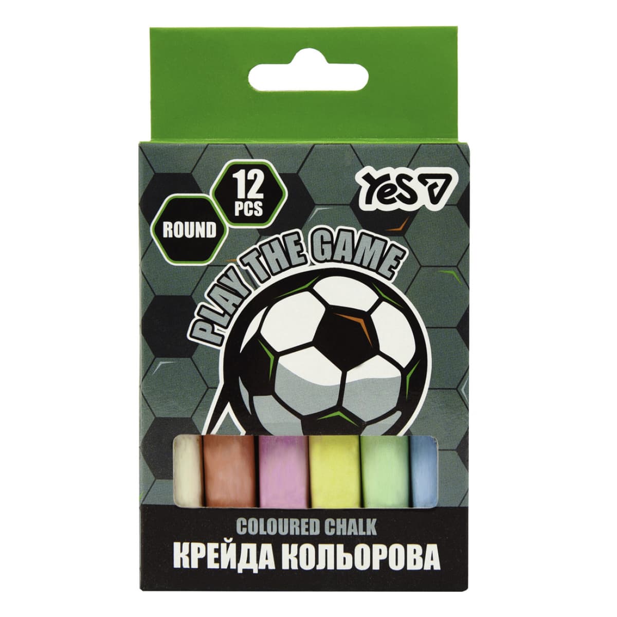 Крейда кольор. "Yes" №400563 12шт Football кругла — купити | Канцелярський Сад